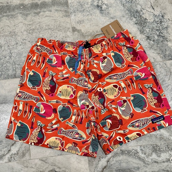 Patagonia Other - Patagonia Men's Orange Multi Fish Print Board Shorts